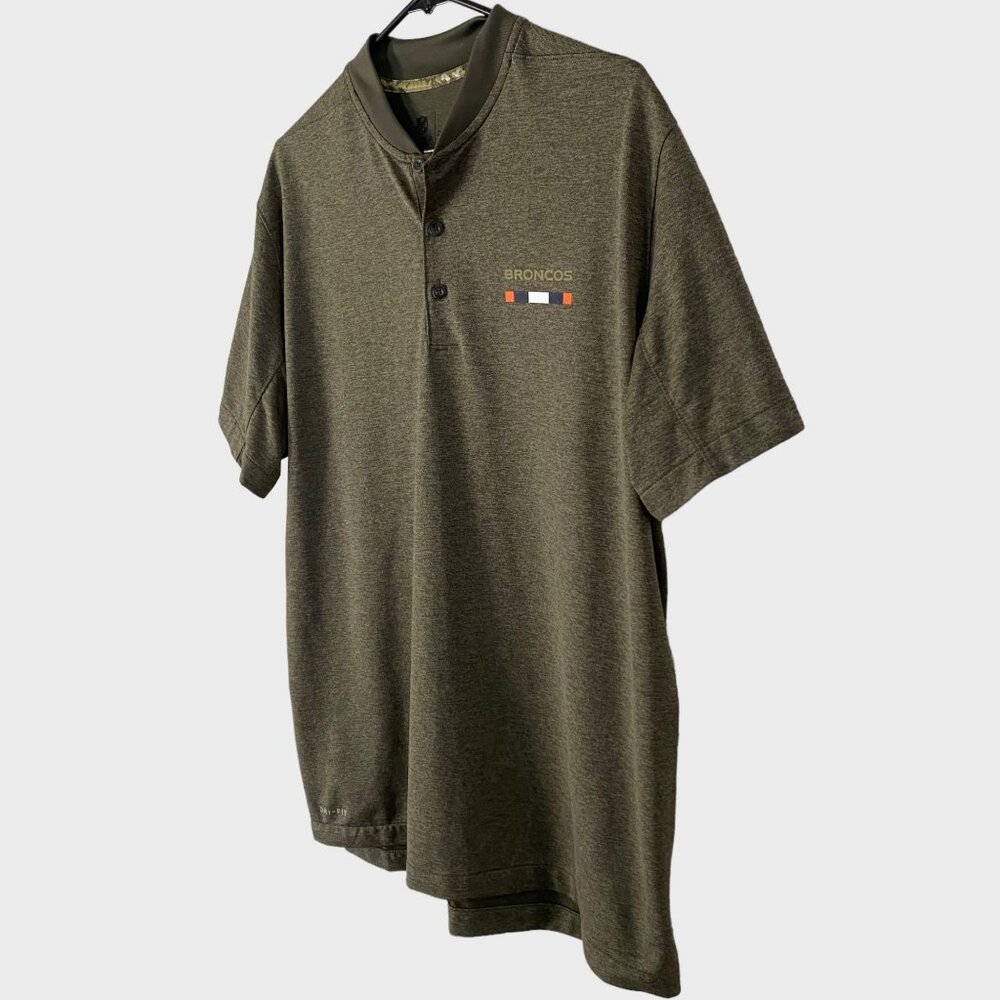 NFL Nike Denver Broncos Salute To Service Sideline Polo Shirt Olive Men's Large - Picture 2 of 14